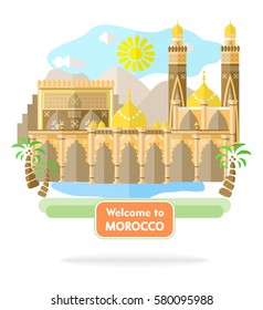 illustration in the style of a flat design on the theme of morocco.