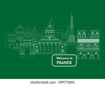 illustration in the style of a flat design on the theme of france.