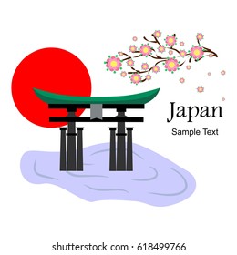 
Illustration in style of flat design on a theme of japan.