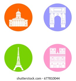 illustration in the style of a flat design on the theme of france.