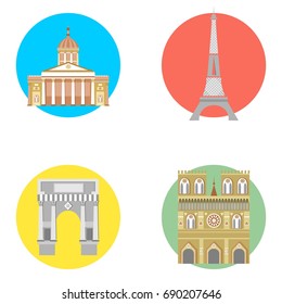 illustration in the style of a flat design on the theme of france.