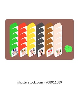 illustration in style of flat design on the theme of food - the sushi.