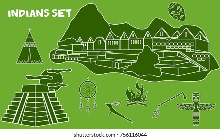 illustration in the style of a flat design on the theme of Indians.
