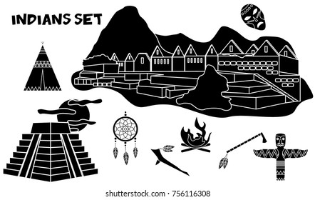 illustration in the style of a flat design on the theme of Indians.