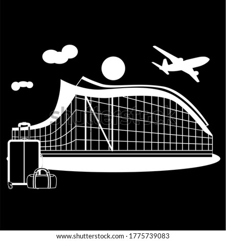 
illustration in the style of a flat design on the theme of travel and airports.