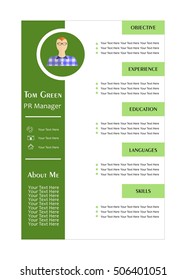 illustration in style of flat design with samples of cv.