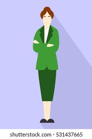 Illustration in style of a flat design with a teacher woman.
