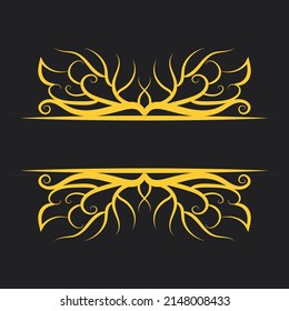 Illustration style golden title  borders vector for wedding invitation card