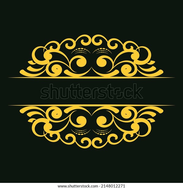 Illustration style golden title  borders vector for\
wedding invitation\
card