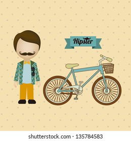 Illustration of style hipster, hipster culture and community, vector illustration