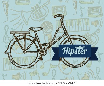 Illustration of style hipster, hipster culture and community, vector illustration