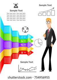 illustration in style of infographic and flat design on the subject of business.