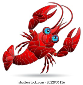 An illustration in the style of a stained glass window with a bright abstract cancer, an animal is isolated on a white background