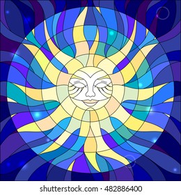 Illustration in the style of a stained glass window abstract star