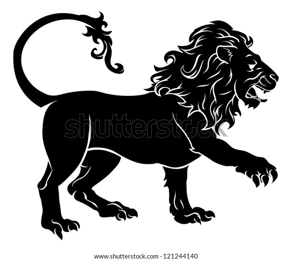 Illustration Stylised Black Lion Perhaps Lion Stock Vector (Royalty ...