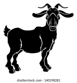 An illustration of a stylised goat or ram perhaps a goat tattoo