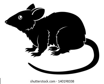 An illustration of a stylised rat perhaps a rat tattoo