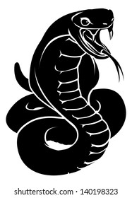 An illustration of a stylised snake or cobra perhaps a snake tattoo