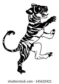 An illustration of a stylised tiger perhaps a tiger tattoo