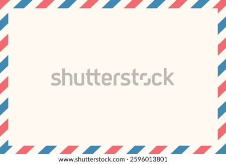An illustration of a stylish airmail frame with copy space.