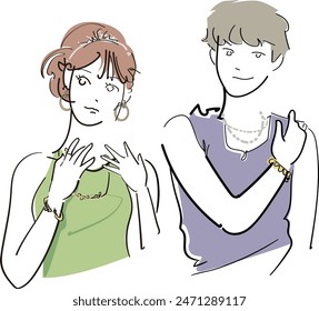 Ilustración de una pareja elegante.