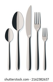 Illustration of a stylish cutlery set