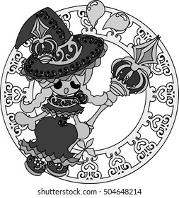 The illustration of stylish and pretty witch girls