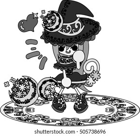 The illustration of stylish and pretty witch girls