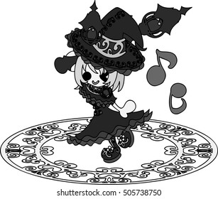 The illustration of stylish and pretty witch girls