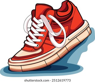 Illustration of a Stylish Red Sneaker	
