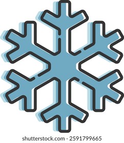 Illustration of stylish snowflake icon material
