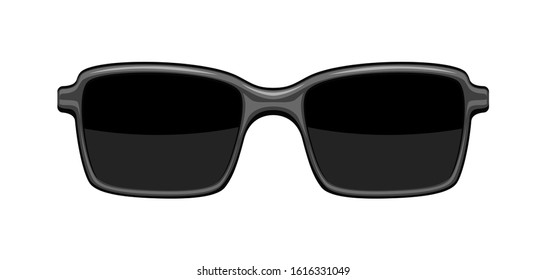 Illustration of stylish sunglasses. Black abstract fashionable accessory.
