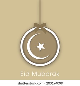 illustration of stylish tag,sticker,label or greeting card of Eid Mubarak.