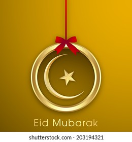 illustration of stylish tag,sticker,label or greeting card of Eid Mubarak.