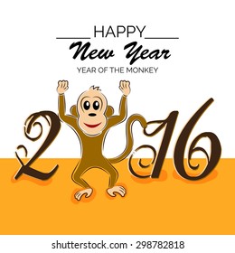illustration of a stylish text for Happy New Year 2016.