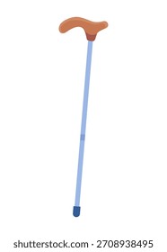Ilustración de un bastón de caminar con estilo con un diseño de eje azul