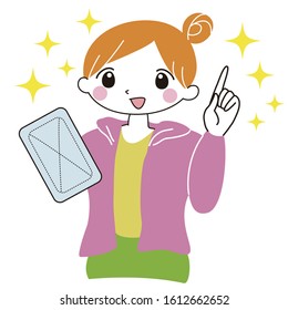 Illustration of a stylish woman cleaning