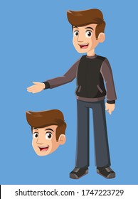 illustration of a stylish young man with a flat design style