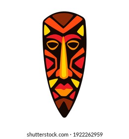 Illustration of stylized African mask. Tribal national ornament and decoration.