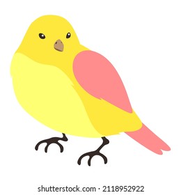 Illustration of stylized bird. Image of wild birdie in simple style.