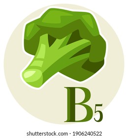 Illustration of stylized broccoli. Vegetable icon. Food product.