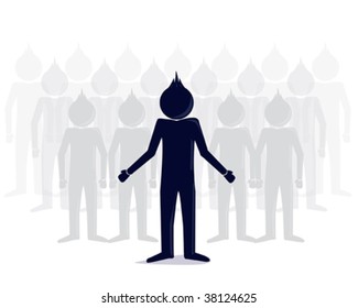 an illustration of a stylized character having doubts