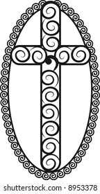 Illustration of a stylized cross.