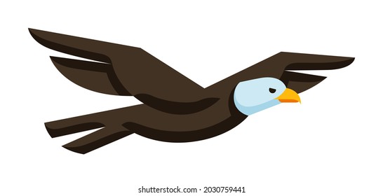 Illustration of stylized eagle. Image of wild bird in simple style.