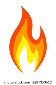 Ilustración de fuego estilizado. Elemento decorativo para el diseño.