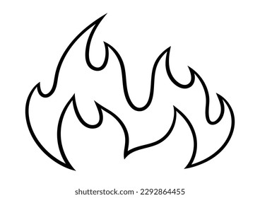 Illustration of stylized fire. Decorative element for design.