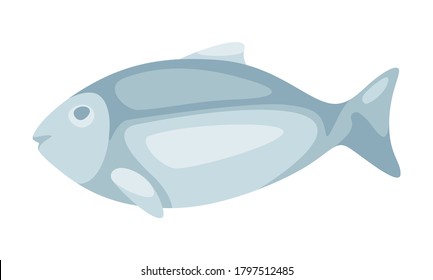 Illustration of stylized fish. Icon in carton style.