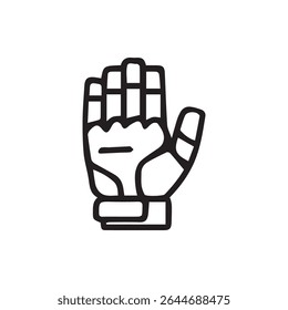 Illustration of a stylized human hand, potentially representing anatomy, skeletal structure or different sections, in a simple black and white design.