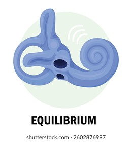 An illustration of a stylized human organ responsible for balance, illustrating how equilibrium and stability are maintained in the body.