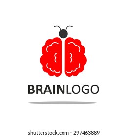 illustration with a stylized image of the brain for the logo.